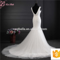 Hot Sale Long Train Sleeveless See Through Sexy Mermaid Wedding Dress2017